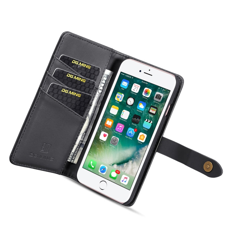DG.MING Lambskin Detachable Horizontal Flip Magnetic Case For iPhone SE 2020 & 8 & 7, with Holder & Card Slots & Wallet