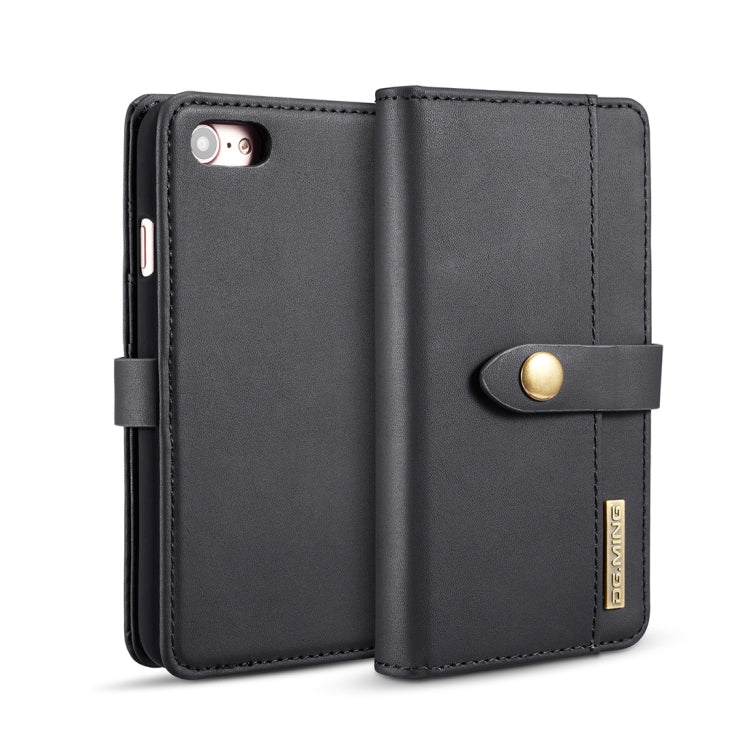DG.MING Lambskin Detachable Horizontal Flip Magnetic Case For iPhone SE 2020 & 8 & 7, with Holder & Card Slots & Wallet