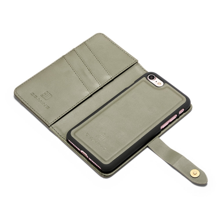 DG.MING Lambskin Detachable Horizontal Flip Magnetic Case For iPhone SE 2020 & 8 & 7, with Holder & Card Slots & Wallet