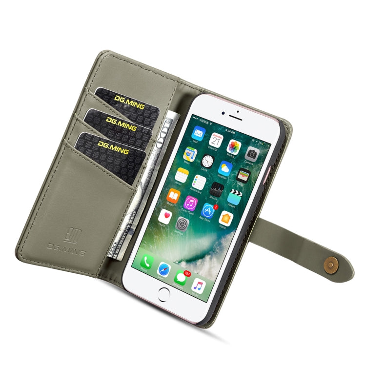 DG.MING Lambskin Detachable Horizontal Flip Magnetic Case For iPhone SE 2020 & 8 & 7, with Holder & Card Slots & Wallet