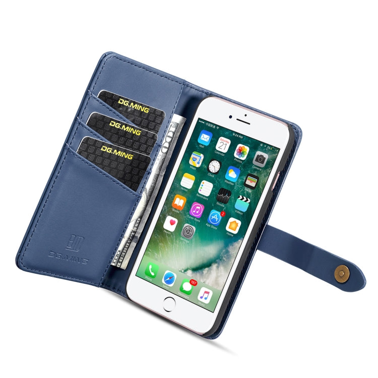 DG.MING Lambskin Detachable Horizontal Flip Magnetic Case For iPhone SE 2020 & 8 & 7, with Holder & Card Slots & Wallet