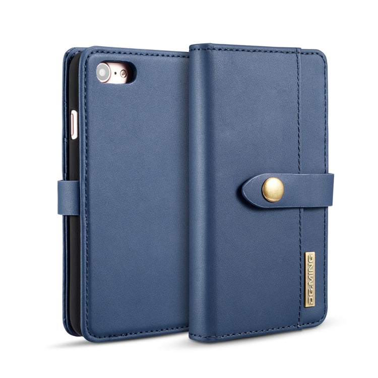 DG.MING Lambskin Detachable Horizontal Flip Magnetic Case For iPhone SE 2020 & 8 & 7, with Holder & Card Slots & Wallet