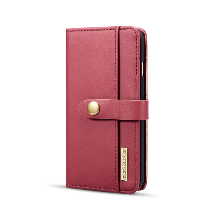 DG.MING Lambskin Detachable Horizontal Flip Magnetic Case For iPhone SE 2020 & 8 & 7, with Holder & Card Slots & Wallet