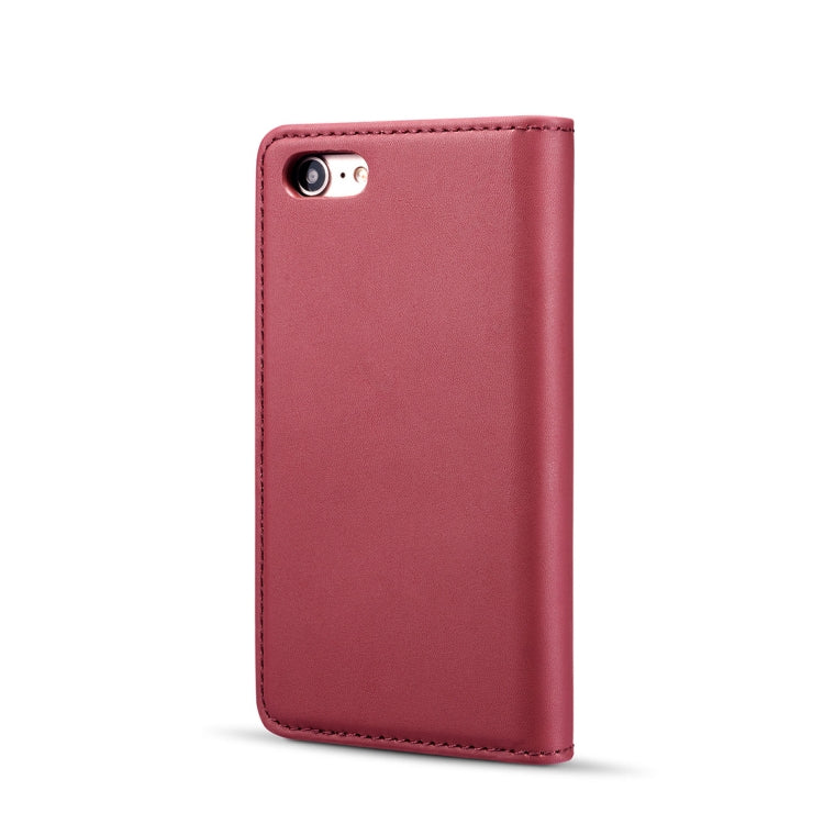 DG.MING Lambskin Detachable Horizontal Flip Magnetic Case For iPhone SE 2020 & 8 & 7, with Holder & Card Slots & Wallet