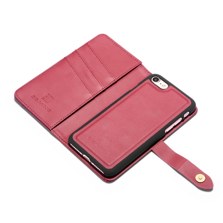 DG.MING Lambskin Detachable Horizontal Flip Magnetic Case For iPhone SE 2020 & 8 & 7, with Holder & Card Slots & Wallet