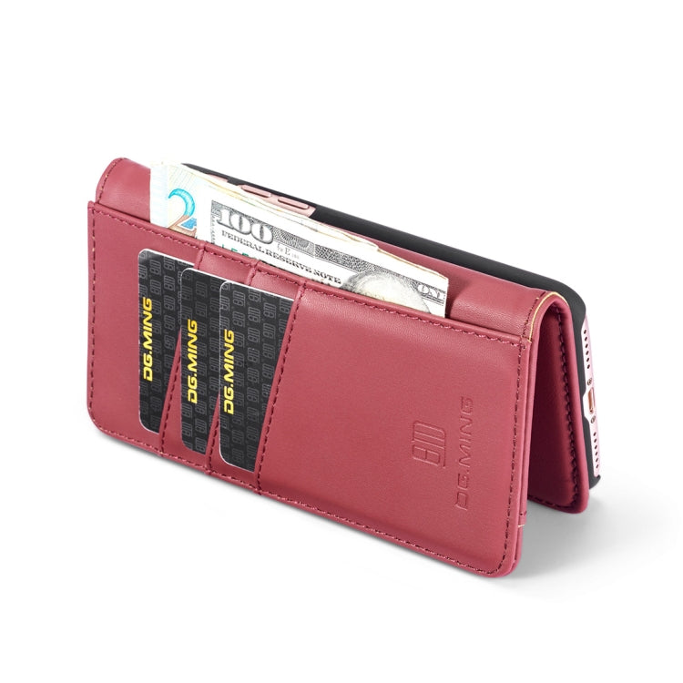 DG.MING Lambskin Detachable Horizontal Flip Magnetic Case For iPhone SE 2020 & 8 & 7, with Holder & Card Slots & Wallet