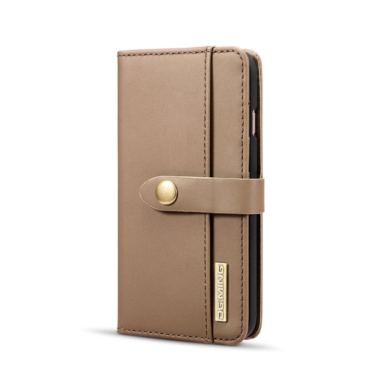 DG.MING Lambskin Detachable Horizontal Flip Magnetic Case For iPhone SE 2020 & 8 & 7, with Holder & Card Slots & Wallet