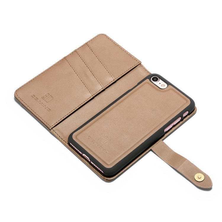 DG.MING Lambskin Detachable Horizontal Flip Magnetic Case For iPhone SE 2020 & 8 & 7, with Holder & Card Slots & Wallet