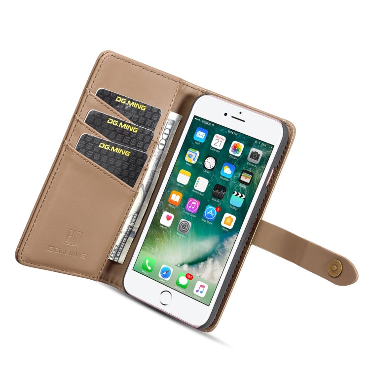 DG.MING Lambskin Detachable Horizontal Flip Magnetic Case For iPhone SE 2020 & 8 & 7, with Holder & Card Slots & Wallet