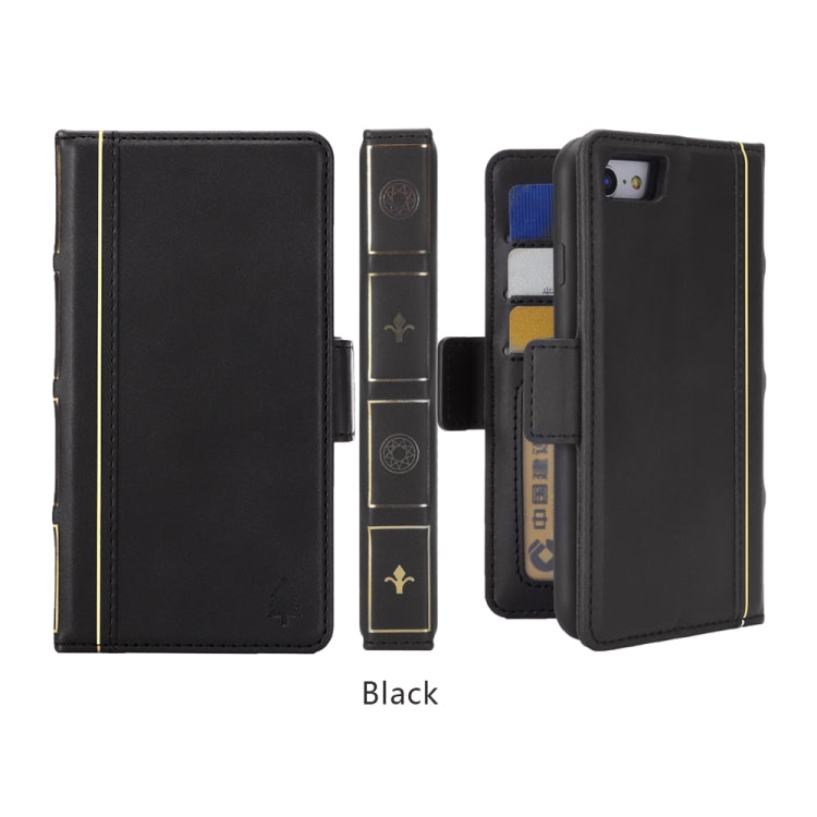 Bible Style Business Horizontal Flip Leather Case For iPhone SE 2020 & 8 & 7, with Card Slots & Photo Frame & Holder & Wallet