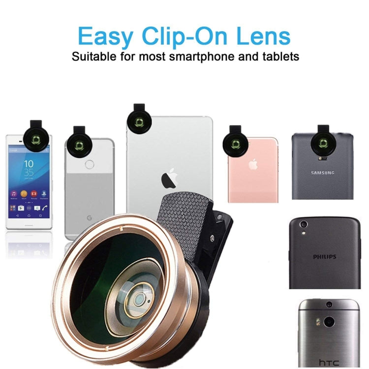 Universal 12X Telephoto Lens + 0.45X Wide-angle Lens + 12.5X Macro Lens Kit, For iPhone, Galaxy, Huawei, Xiaomi, LG, HTC and Other Smart Phones (Gold)