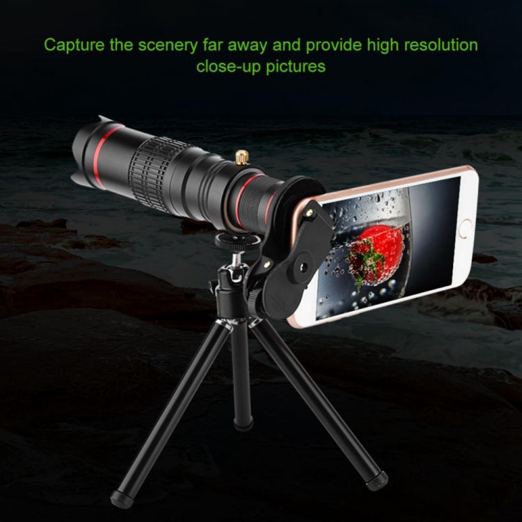 Universal 22X Zoom Telescope Telephoto Camera Lens with Tripod Mount & Mobile Phone Clip, For iPhone, Galaxy, Huawei, Xiaomi, LG, HTC and Other Smart Phones(Black)