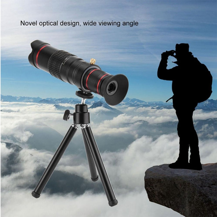 Universal 22X Zoom Telescope Telephoto Camera Lens with Tripod Mount & Mobile Phone Clip, For iPhone, Galaxy, Huawei, Xiaomi, LG, HTC and Other Smart Phones(Black)