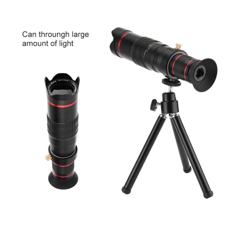 Universal 22X Zoom Telescope Telephoto Camera Lens with Tripod Mount & Mobile Phone Clip, For iPhone, Galaxy, Huawei, Xiaomi, LG, HTC and Other Smart Phones(Black)