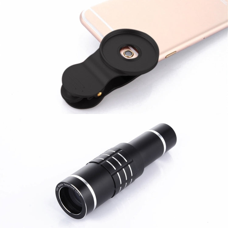 Universal 18X Zoom Telescope Telephoto Camera Lens with Tripod Mount & Mobile Phone Clip, For iPhone, Galaxy, Huawei, Xiaomi, LG, HTC and Other Smart Phones