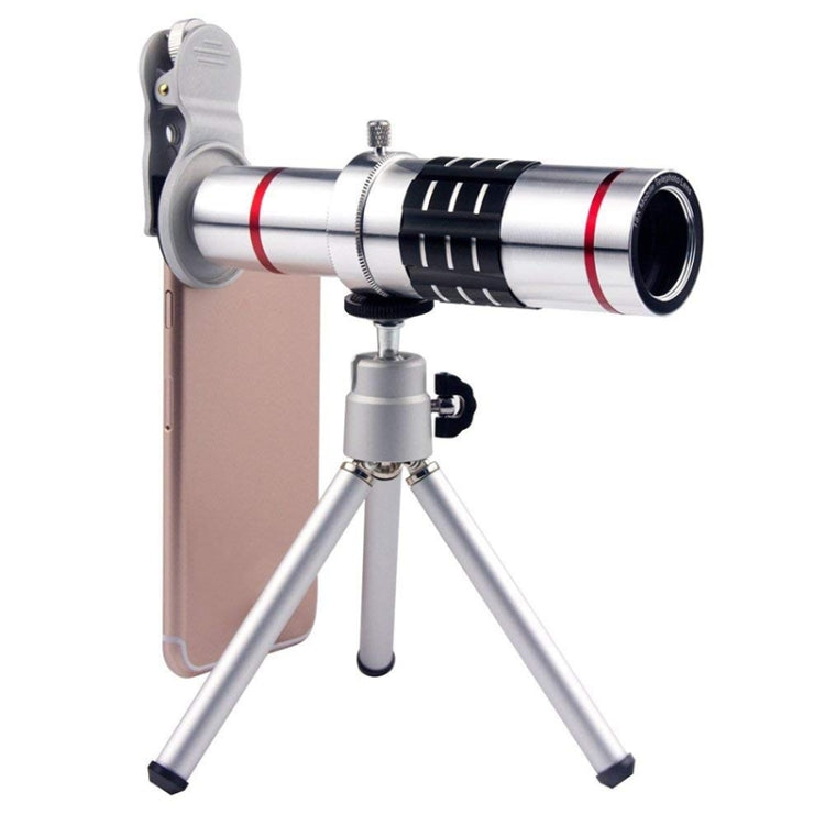 Universal 18X Zoom Telescope Telephoto Camera Lens with Tripod Mount & Mobile Phone Clip, For iPhone, Galaxy, Huawei, Xiaomi, LG, HTC and Other Smart Phones