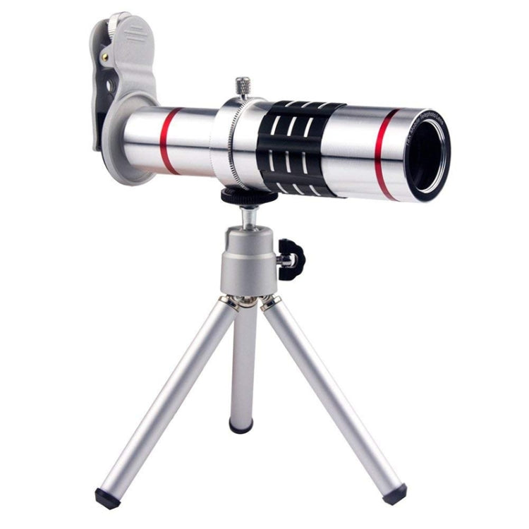 Universal 18X Zoom Telescope Telephoto Camera Lens with Tripod Mount & Mobile Phone Clip, For iPhone, Galaxy, Huawei, Xiaomi, LG, HTC and Other Smart Phones