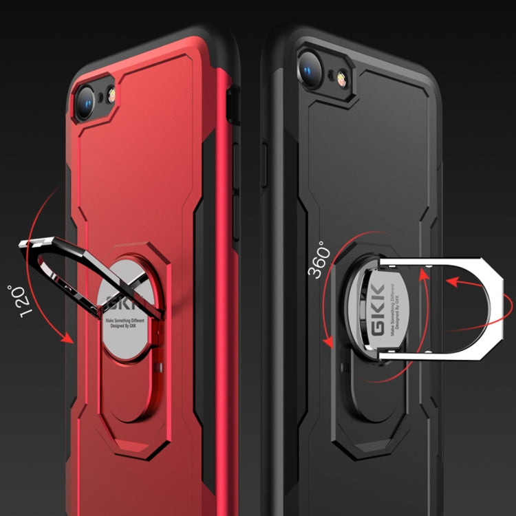 GKK Magnetic 360 Degree Rotation Ring Holder PC + TPU Armor Protective Case for iPhone 7 / 8