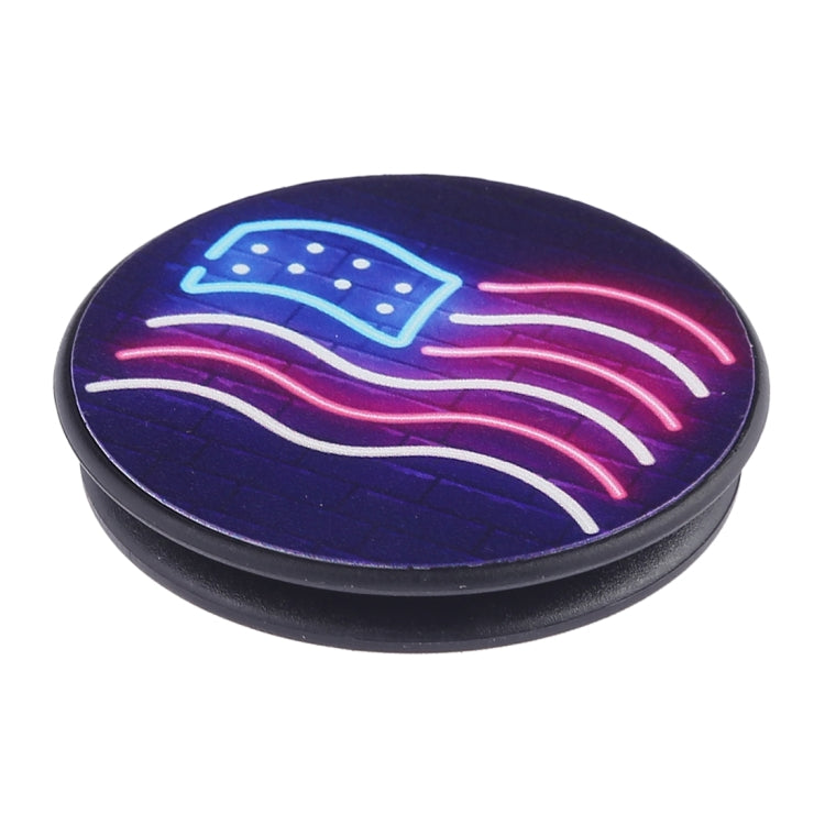 Multi-Function Glowing Stripes Pattern Universal Phone Holder Expanding Stand Grip Clamp Rope Stand for Smartphones