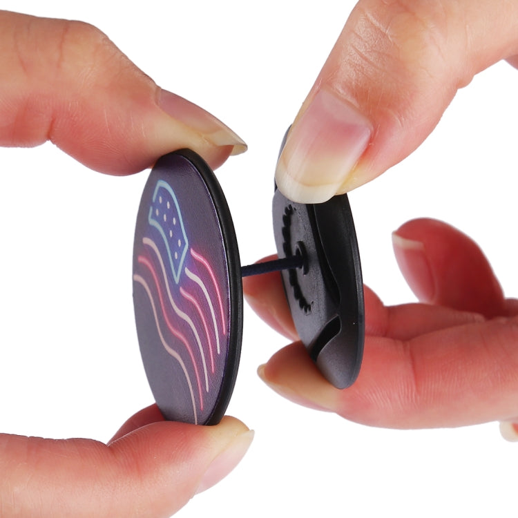 Multi-Function Glowing Stripes Pattern Universal Phone Holder Expanding Stand Grip Clamp Rope Stand for Smartphones