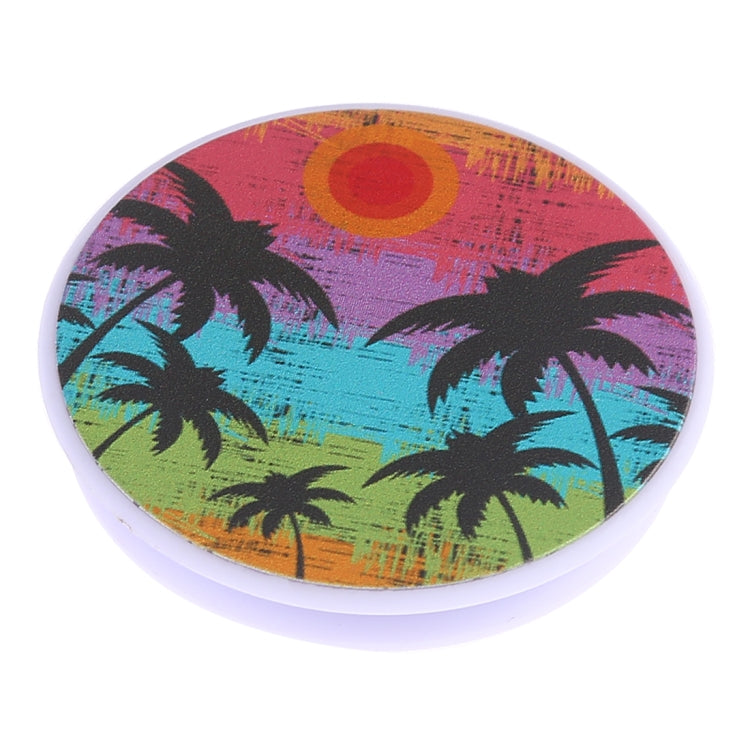 Multi-Function Coconut Tree Pattern Universal Phone Holder Expanding Stand Grip Clamp Rope Stand for Smartphones