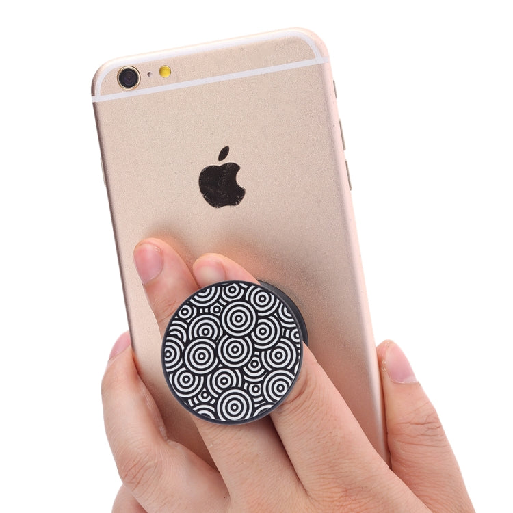 Multi-Function Abstract Pattern Universal Phone Holder Expanding Stand Grip Clamp Rope Stand for Smartphones
