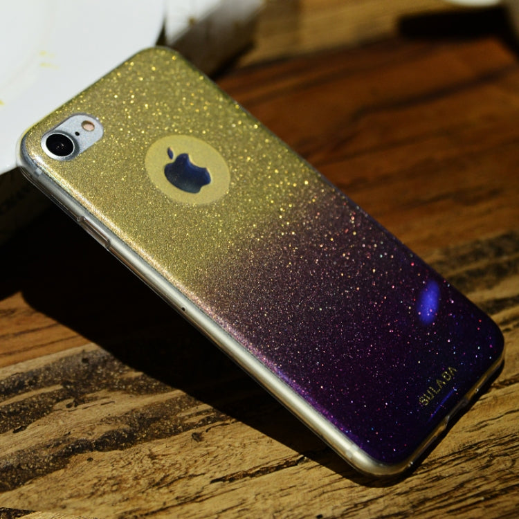 SULADA Shockproof TPU+ Blue Light Flash Powder Case For iPhone SE 2020 & 8 & 7