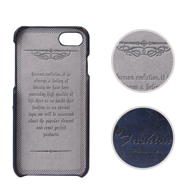 Fierre Shann Retro Oil Wax Texture PU Leather Case For iPhone SE 2020 & 8 & 7, with Card Slots