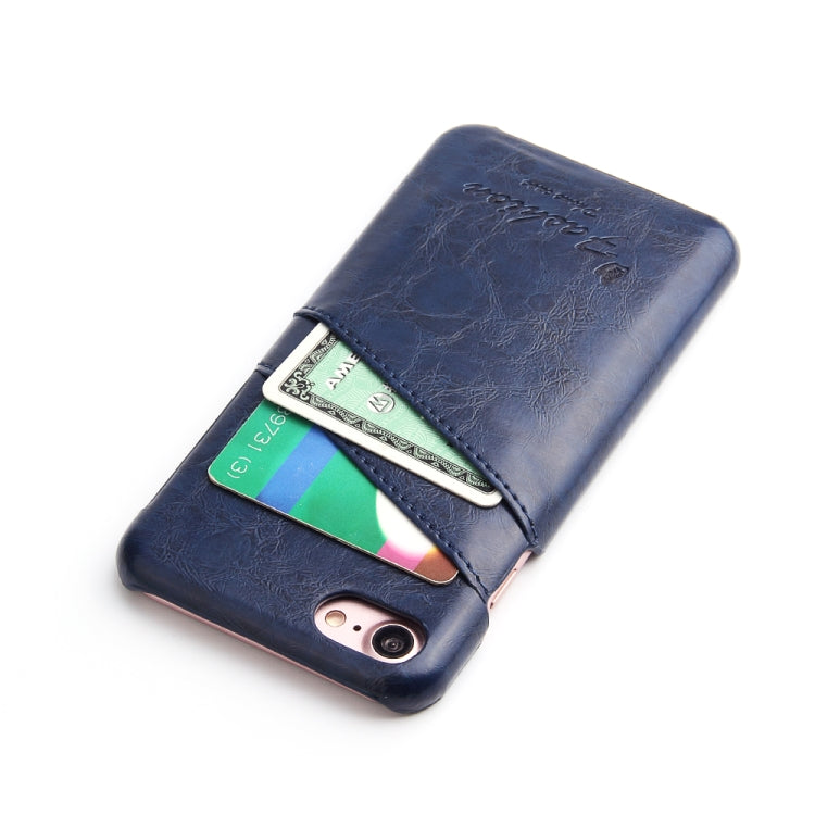 Fierre Shann Retro Oil Wax Texture PU Leather Case For iPhone SE 2020 & 8 & 7, with Card Slots