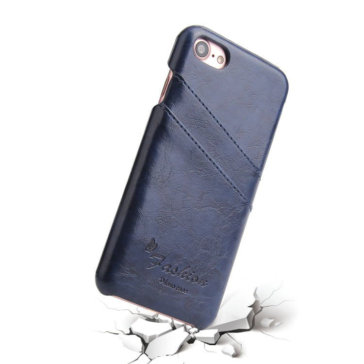 Fierre Shann Retro Oil Wax Texture PU Leather Case For iPhone SE 2020 & 8 & 7, with Card Slots