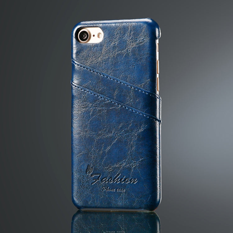 Fierre Shann Retro Oil Wax Texture PU Leather Case For iPhone SE 2020 & 8 & 7, with Card Slots