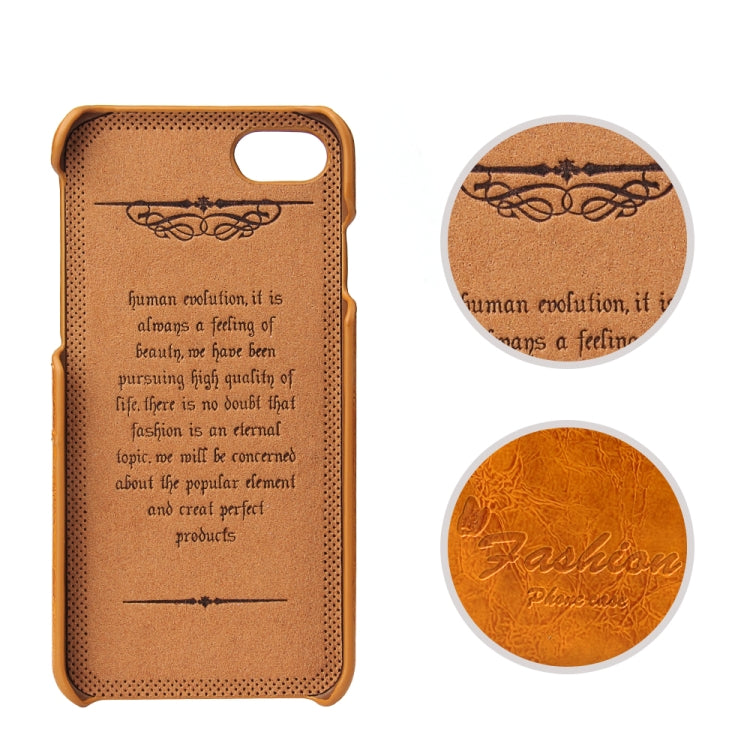 Fierre Shann Retro Oil Wax Texture PU Leather Case For iPhone SE 2020 & 8 & 7, with Card Slots