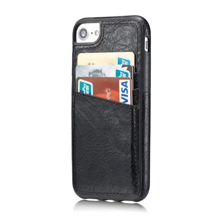 M109 For iPhone SE 2020 & 8 & 7 Retro PU Leather Texture Shockproof Protective Back Cover Case with 3 Card Slots