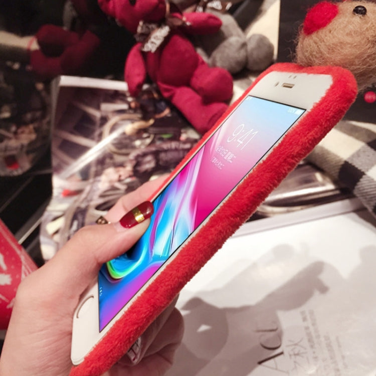 For iPhone SE 2020 & 8 & 7 Christmas Elk Doll Plush Protective Back Cover Case
