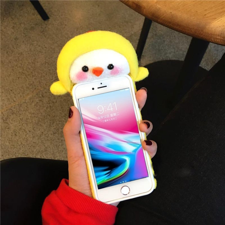For iPhone SE 2020 & 8 & 7 Plush Yellow Chicks Full Coverage Protective Back Cover Case (Yellow)