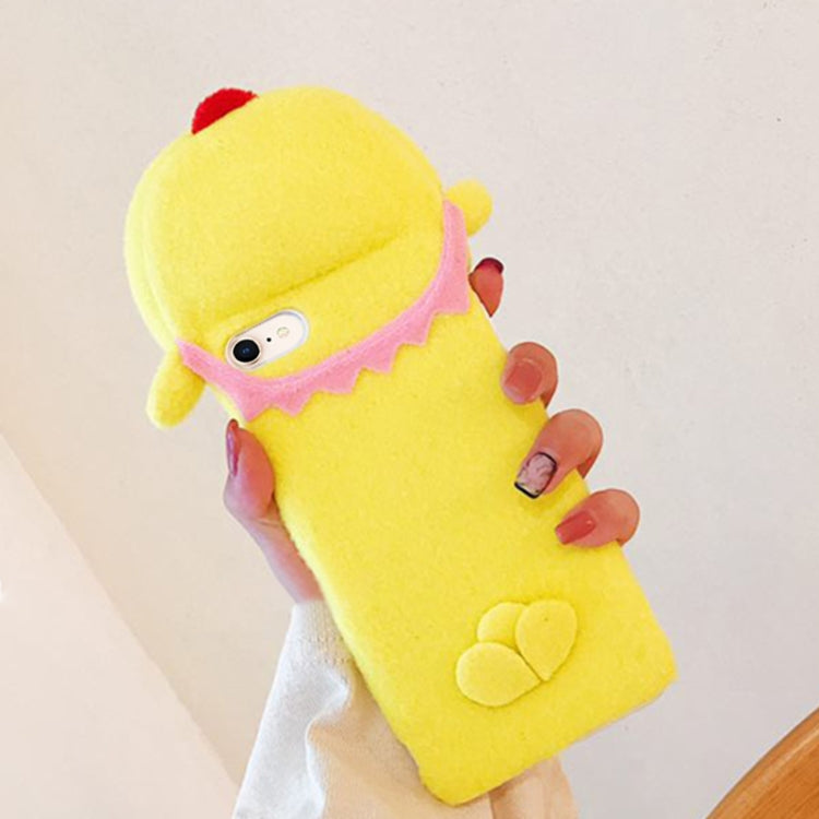 For iPhone SE 2020 & 8 & 7 Plush Yellow Chicks Full Coverage Protective Back Cover Case (Yellow)