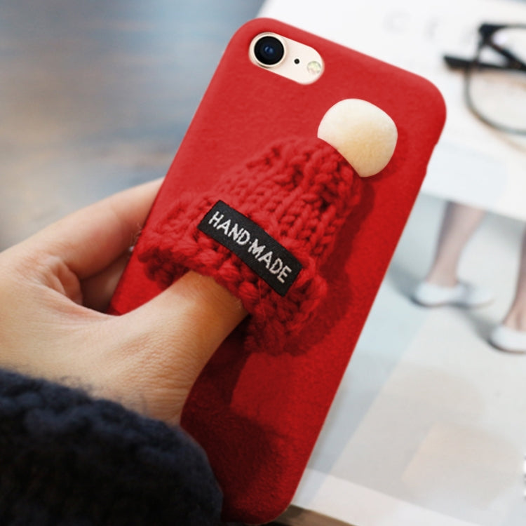For iPhone SE 2020 & 8 & 7 Christmas Series Handmade Christmas Hat Protective Back Cover Case