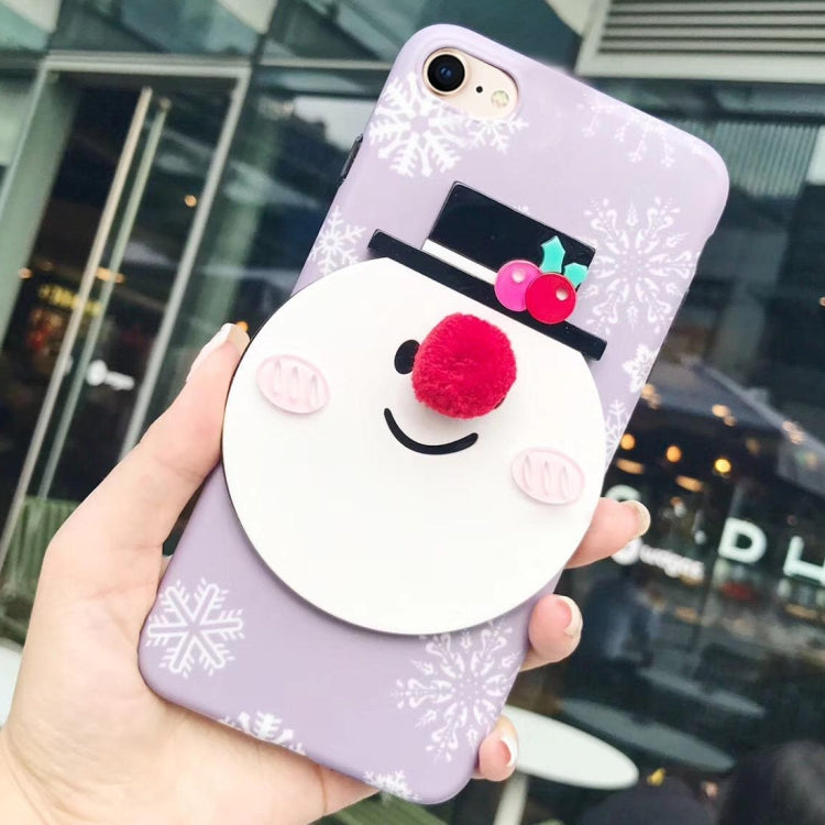 For iPhone SE 2020 & 8 & 7 Christmas Series Snowman Pattern Protective Back Cover Case