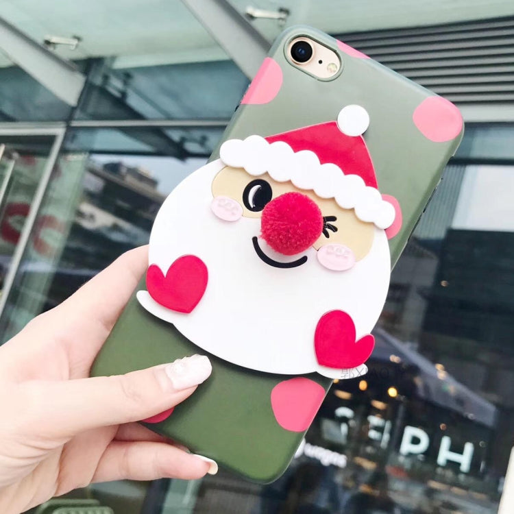 For iPhone SE 2020 & 8 & 7 Christmas Series Santa Claus Pattern Protective Back Cover Case