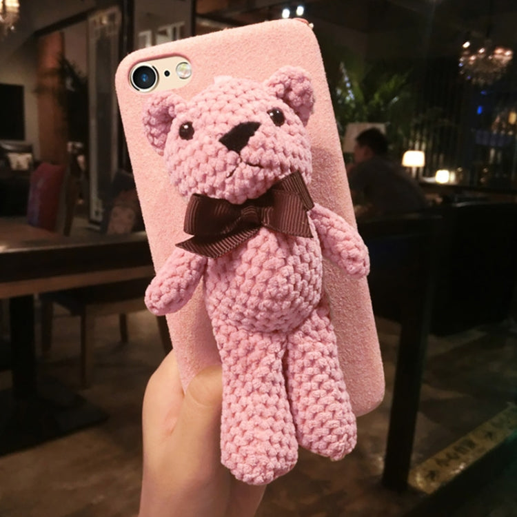 For iPhone SE 2020 & 8 & 7 Lovely Bear Doll Protective Back Cover Case