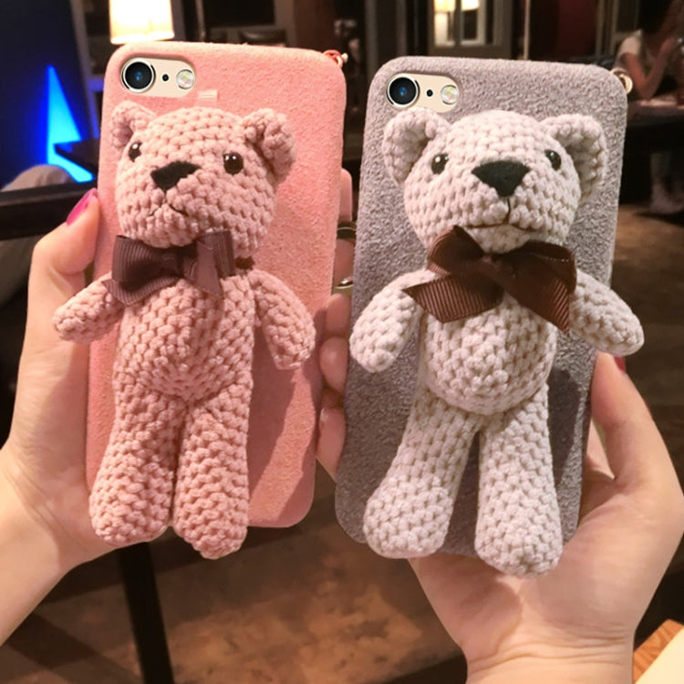 For iPhone SE 2020 & 8 & 7 Lovely Bear Doll Protective Back Cover Case