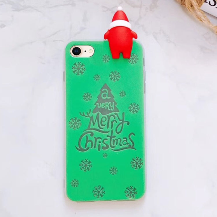 For iPhone SE 2020 & 8 & 7 Cute 3D Santa Claus Merry Christmas Pattern Protective Back Cover Case