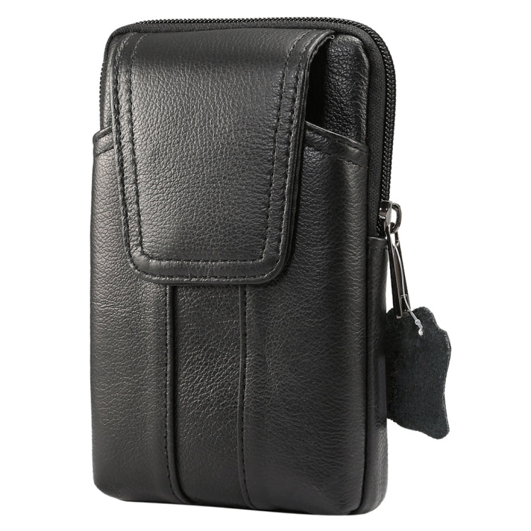 6.2 inch and Below Universal Genuine Leather Men Vertical Style Case Waist Bag with Belt Hole, For Sony, Huawei, Meizu, Lenovo, ASUS, Cubot, Oneplus, Xiaomi, Ulefone, Letv, DOOGEE, Vkworld, and other Smartphones