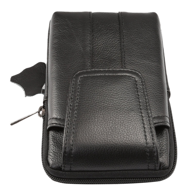 6.2 inch and Below Universal Genuine Leather Men Vertical Style Case Waist Bag with Belt Hole, For Sony, Huawei, Meizu, Lenovo, ASUS, Cubot, Oneplus, Xiaomi, Ulefone, Letv, DOOGEE, Vkworld, and other Smartphones