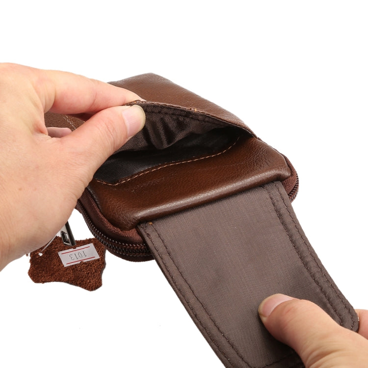 6.2 inch and Below Universal Genuine Leather Men Vertical Style Case Waist Bag with Belt Hole, For Sony, Huawei, Meizu, Lenovo, ASUS, Cubot, Oneplus, Xiaomi, Ulefone, Letv, DOOGEE, Vkworld, and other Smartphones
