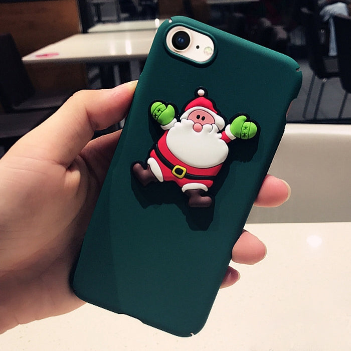 For iPhone SE 2020 & 8 & 7 Christmas Series Cartoon Santa Claus Pattern Full Coverage Protective Back Cover Case