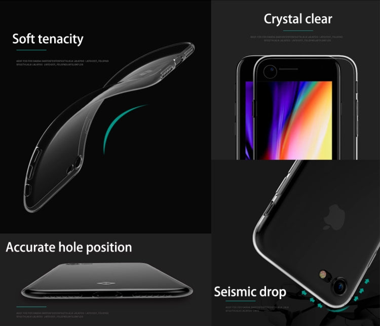 TOTUDESIGN For iPhone SE 2020 & 8 & 7 TPU Soft Protective Back Cover Case (Transparent)