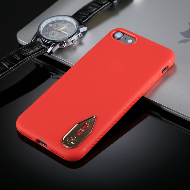 TOTUDESIGN For iPhone SE 2020 & 8 & 7 TPU + Zinc Alloy Red