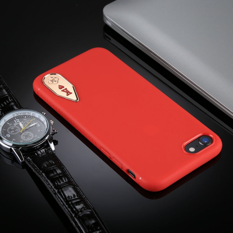TOTUDESIGN For iPhone SE 2020 & 8 & 7 TPU + Zinc Alloy Red