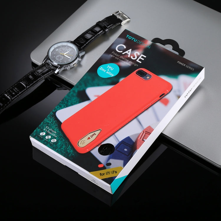 TOTUDESIGN For iPhone SE 2020 & 8 & 7 TPU + Zinc Alloy Red